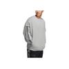 Adidas City Crew Sweat Solid Stripe Letter Print Long Sleeve Sweatshirt Unisex Tops Grey HP1371