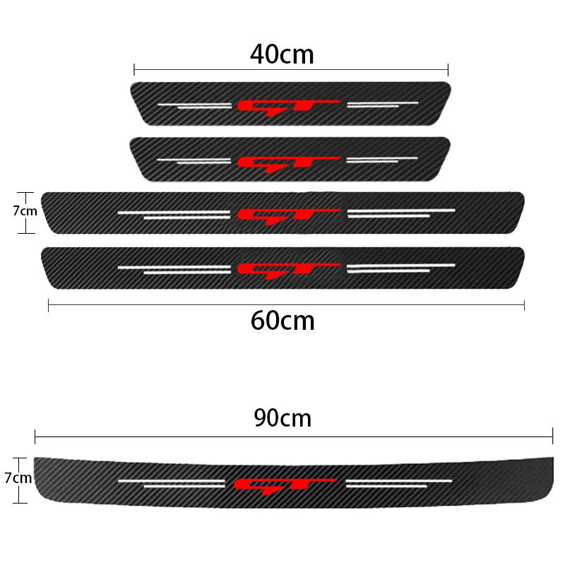 Carbon Fiber Car Door Sill Threshold Anti Scratch Protective Stickers Decals For Kia GT Line Sportage Ceed Picanto K3 K5 Stonic