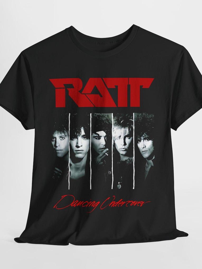 T-shirt con copertina album Ratt Band Grafica Rock Vintage