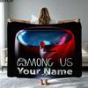 1PC Among Us Custom Name Patterned Flannel Blanket Suitable For All Seasons for Home Decor Warmth and Comfort Gifts Holiday Present