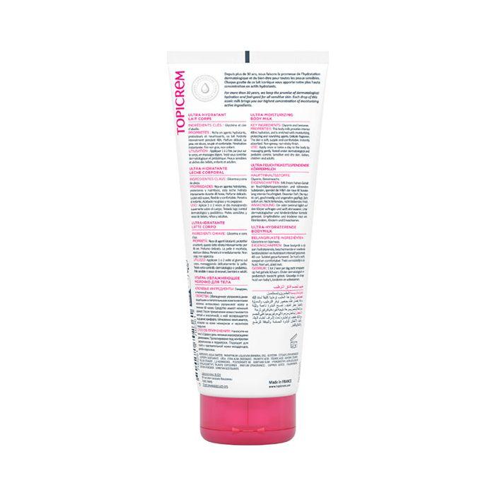 Lait Corps - Topicrem - Ultra Hydratant - 200ml - Non gras - Peaux déshydratées