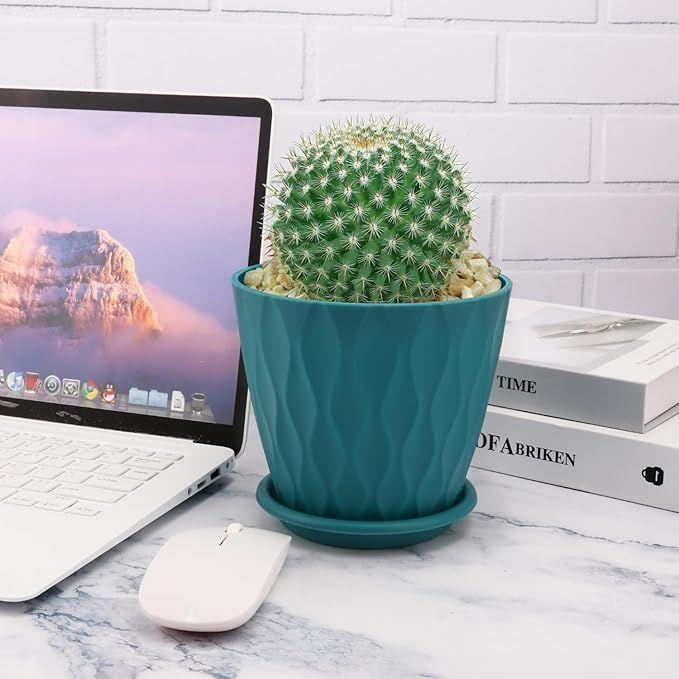 6.3 Inch Flower Pots for Home Decoration, Indoor Plant Pots, Gardening Pots for Plants, Plastic Flower Pots for Garden Plants