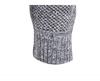 Men's Autumn & Winter Hong Kong Style Knitted Cardigan: Stand-Up Collar, Loose Fit, Fleece-Lined, Thick Woolen Sweater.