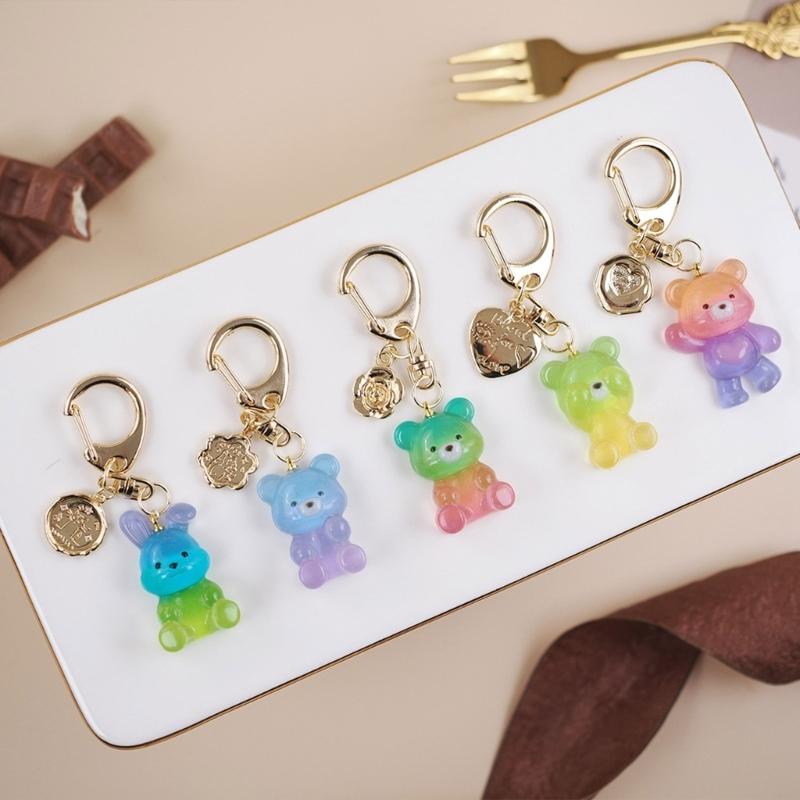 Harzformen für Schlüsselanhänger mit Bär und Kaninchen, Silikonform für Anhänger, Schmuckherstellungsformen zum Basteln von Kristall-Epoxid-Projekten