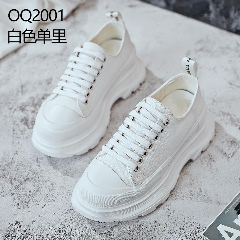 McQueen весна и осень новая обувь на платформе-маффине дышащие папины туфли кеды 34 белый