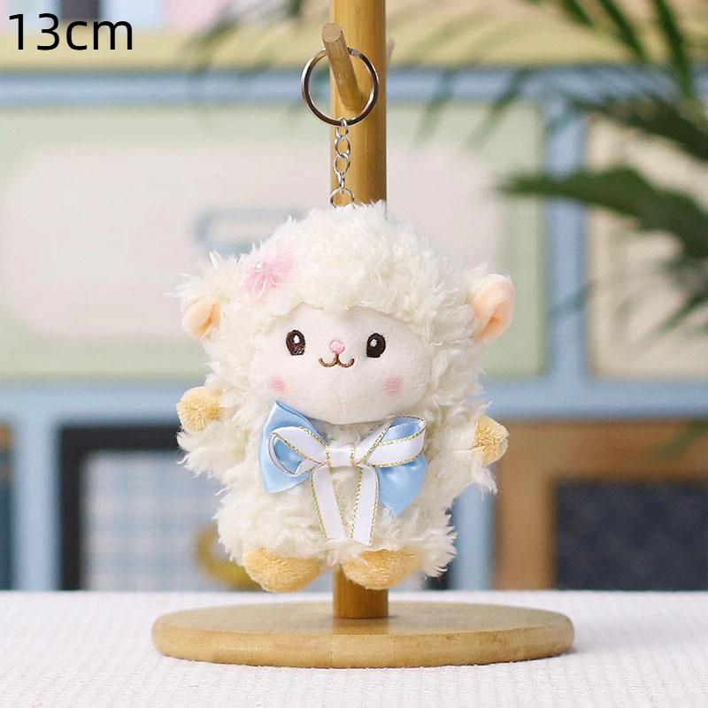 Fluffy Sheep Plush Keychain Cute Soft Furry Charm for Luggage Decor Kids Christmas Holiday Souvenir Gifts