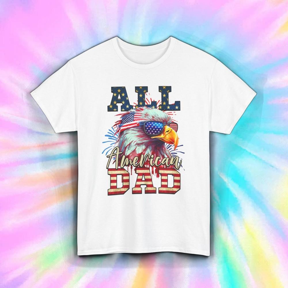 

All American Dad Bald Eagle Flag Sunglasses Patriotic Tee Shirt S-5XL 4XL