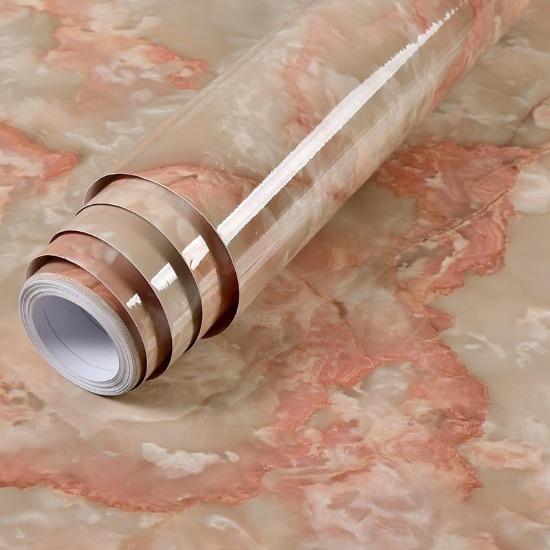 Waterproof Marble Vinyl Film Self Adhesive Wallpaper for Bathroom Kitchen Cupboard Countertops Contact Paper Home Decor Stickers