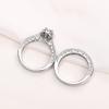 925 Sterling Silver 2pc Gorgeous Rings Set for Women Paved Brilliant Cubic Zirconia Wedding Engagement Bridal Jewelry