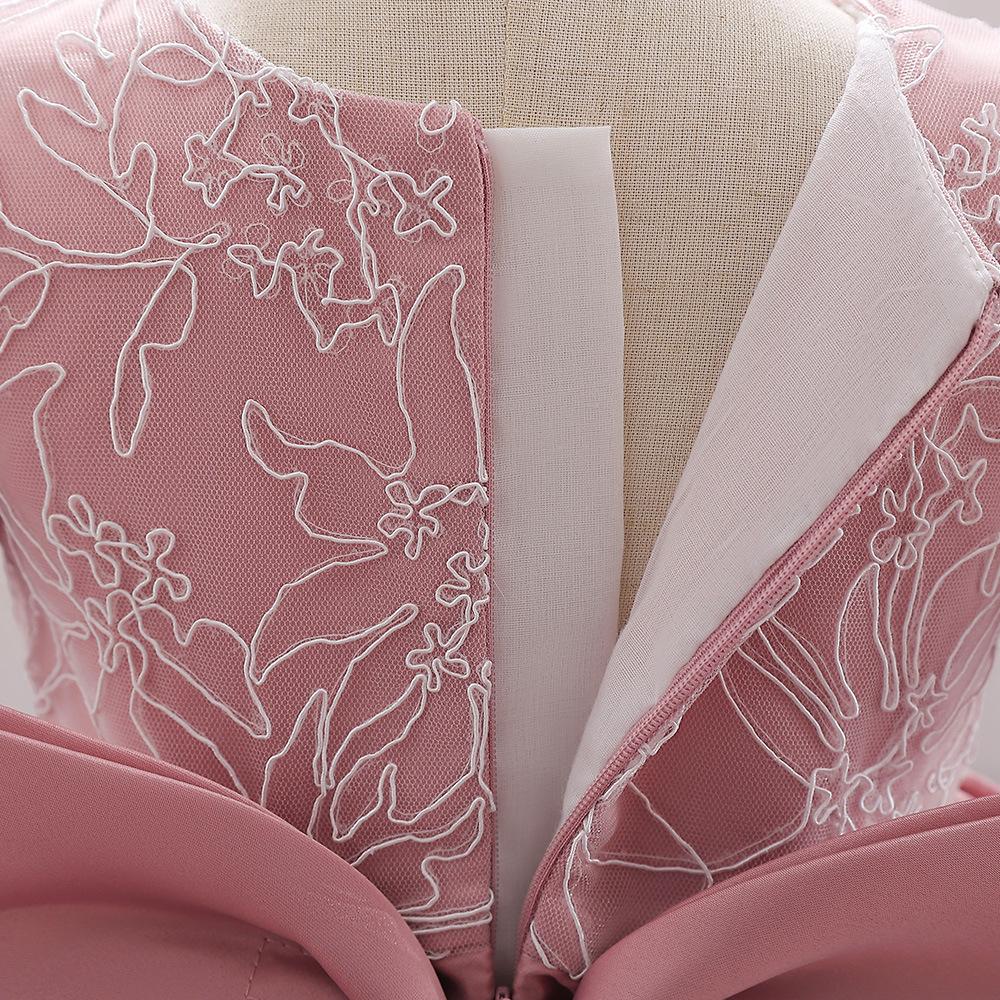 Summer Flower Bow Princess Newborn Kids Dresses for Girls Lace Ball Gown Wedding Bridemaid Prom Party Girl Dress Birthday Child Costume