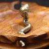 Brass Zodiac Snake Figurines Miniatures Desktop Ornament Tea Pets Home Decoration Crafts Accessories Vintage Animal Small Statue