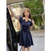 MR Practice Short-sleeved Polo Collar Dress Women's Summer Waist A Word Thin Belly Cover Skirt Explosion