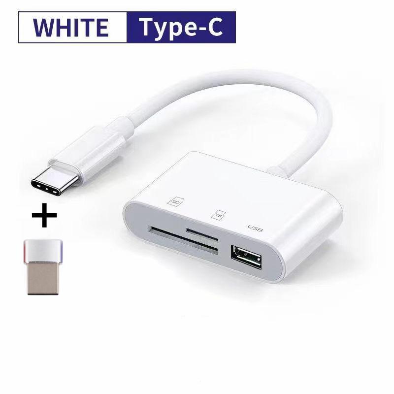 3-in-1 Multifunctional OTG Card Reader - Type-C, TF & SD Card Compatible with Mobile Phones & Computers