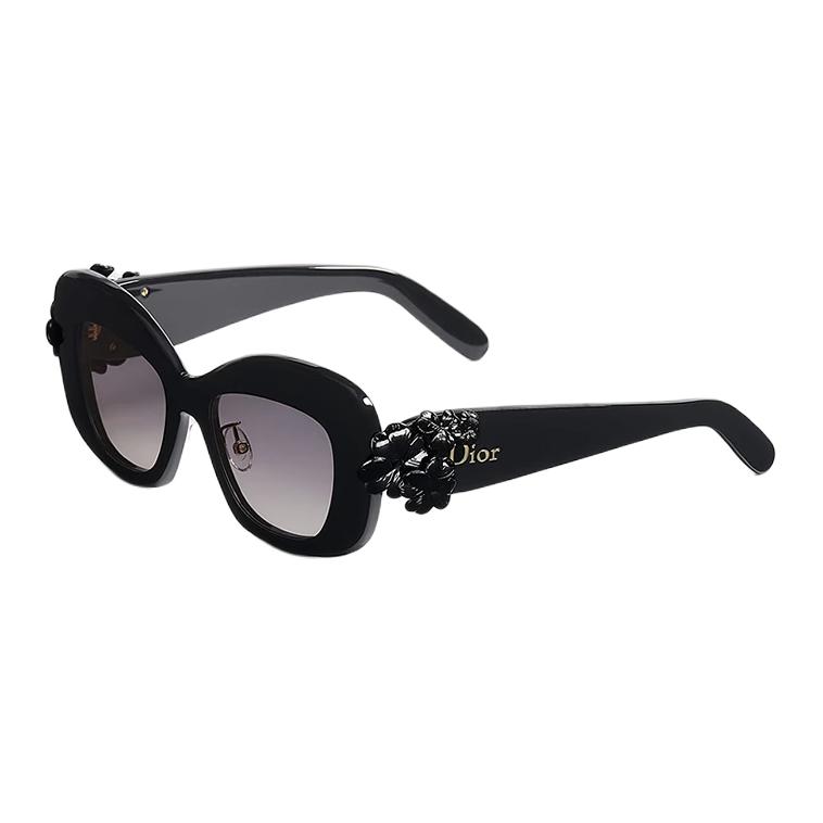 Dior Clover Logo Design Square Sunglasses Women Sunglasses Glossy-Black DCLVS3FXR_10A1