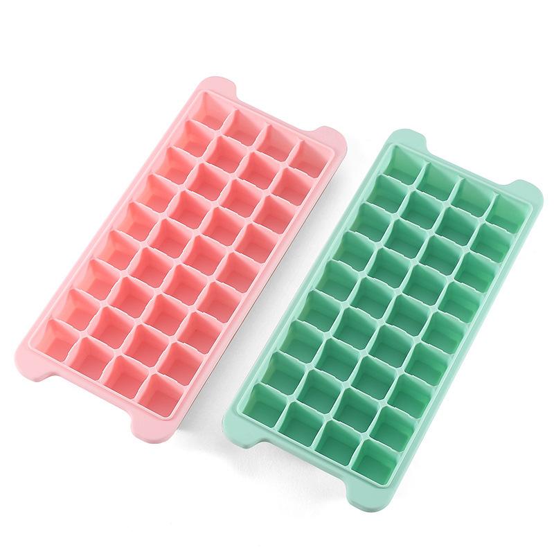 2-in-1 Silicone Ice Cube Tray - 36 Cells with Cover for Bar & Baby Food Storage