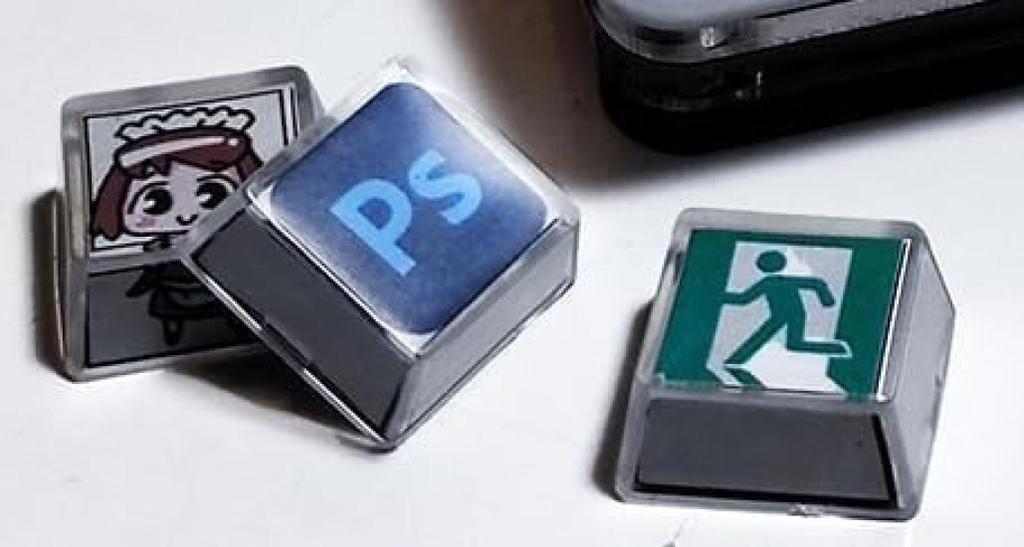 Custom inner keycaps (10-piece set) for TinyKeyboard and Cherry MX. Add icons, illustrations, and text to your keyboard. (10)