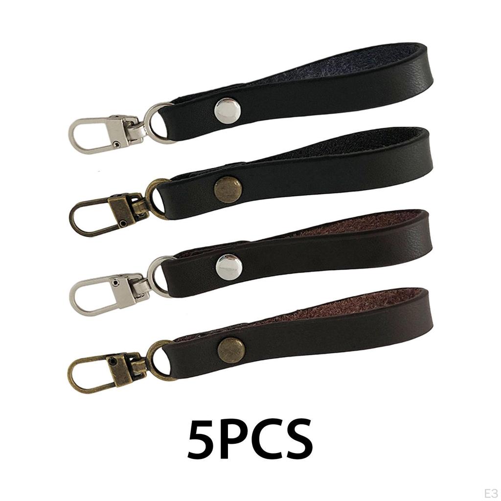 5 Pcs Zipper Ends Repair Kits Faux Leather 8.5cm Replacement Handles for Jackets Coats