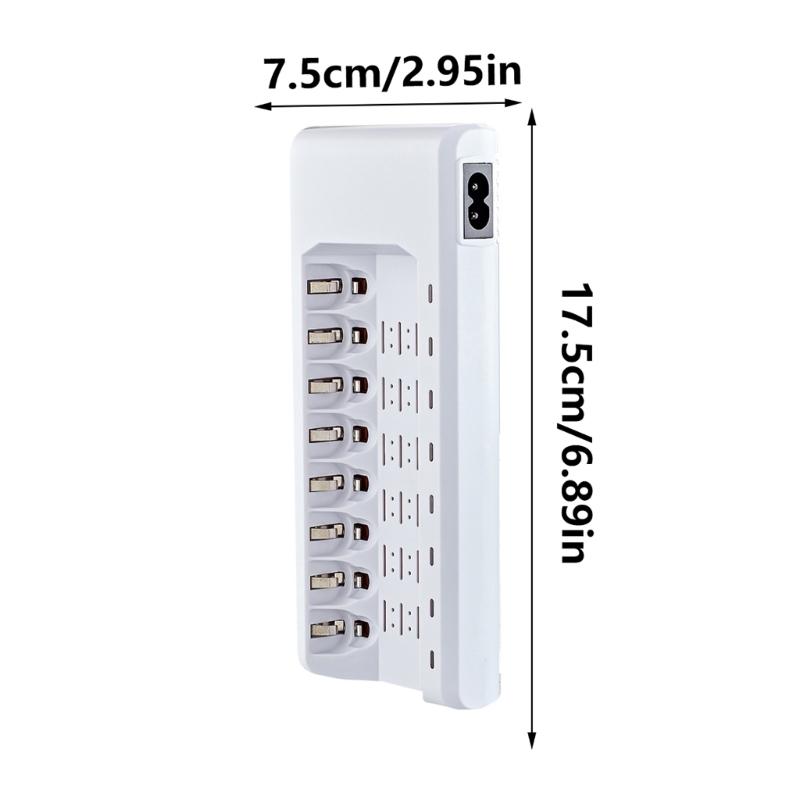 8 Slot Independent Charging for NiMH NiCD Batteries, AA AAAs Battery for Additional USB Charging