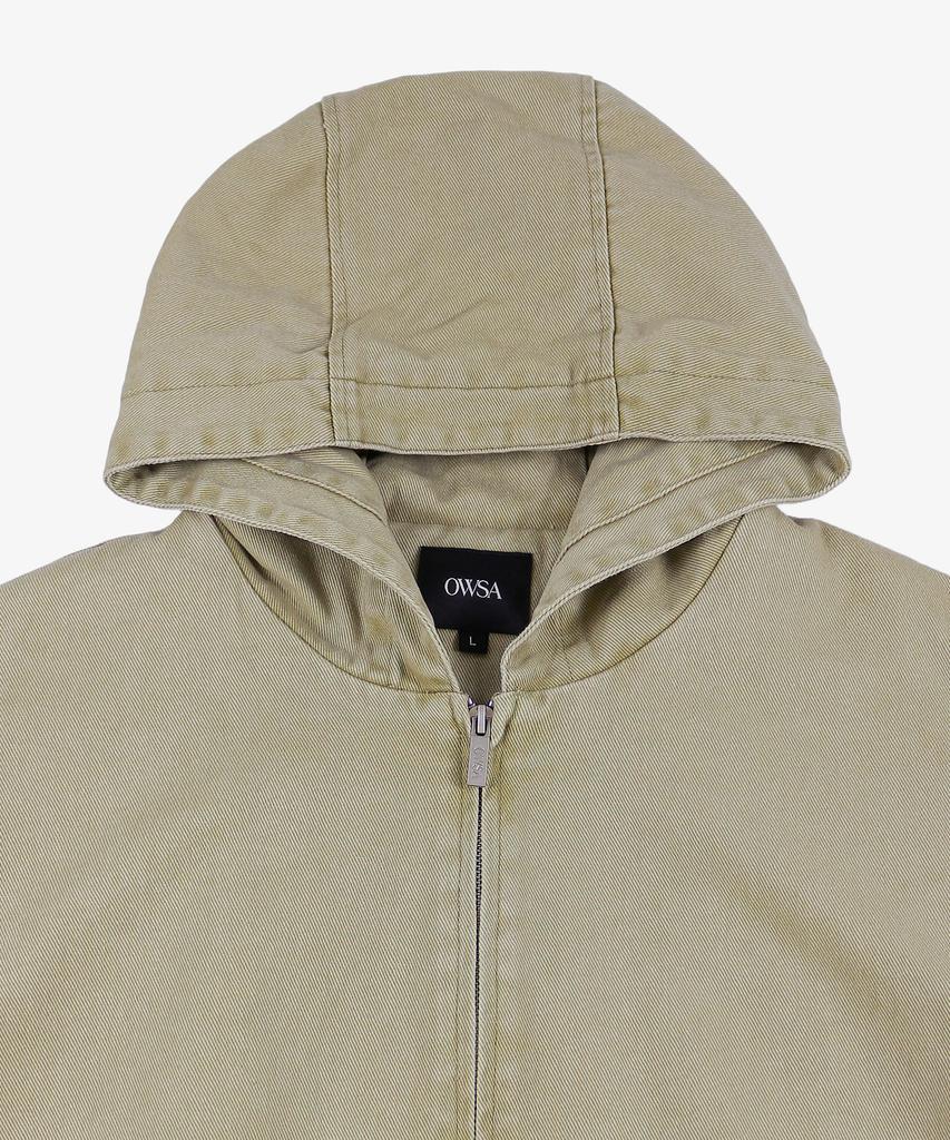OWSA Two-Way Cotton Hooded Zip-Up Jacket - Beige