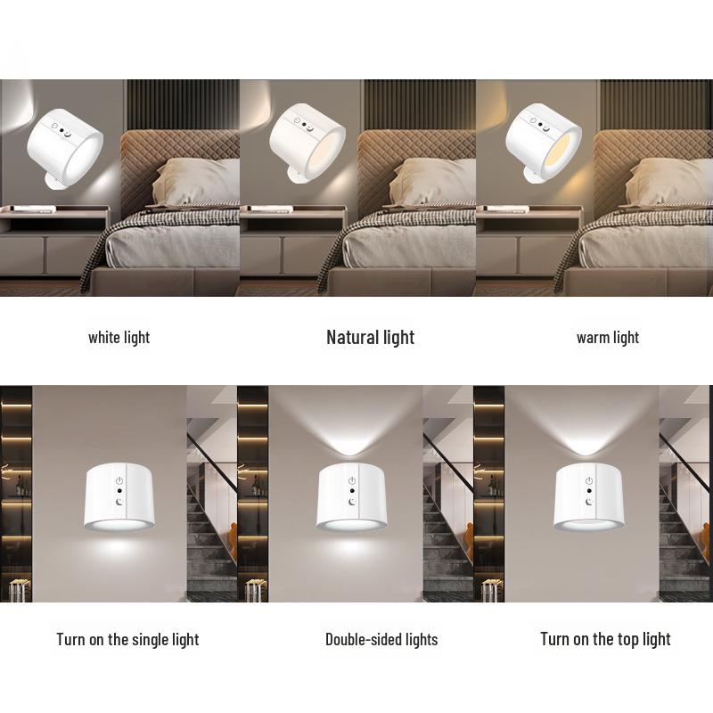 Portable LED Magnetic Wall Lamp – Easy Install, Adjustable Spotlight, Minimalist Design for Ambience and Reading.
