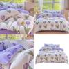 4 Piece Washed Cotton Bed Sheet Set Brushed Finish Duvet Cover Pillowcase For Years Round Comfort Family Household Use