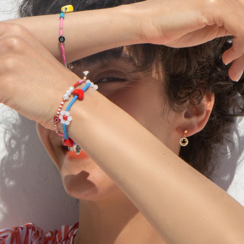 FANTASTIC PLANET Color Pop Flower & Heart Bracelet