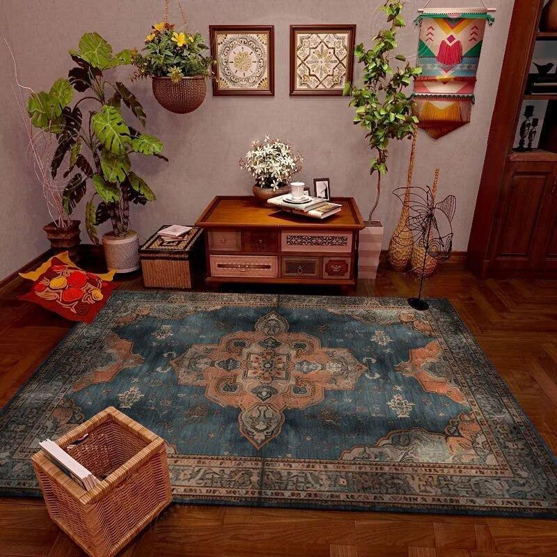 

Ретро персидский декор гостиной ковры роскошный большой ковер для спальни удобный нескользящий коврик для ванной комнаты прочный 60x90cm door mat