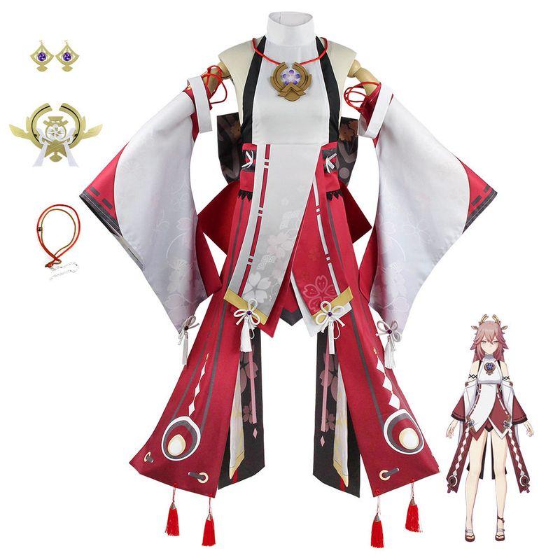 Yae Miko Cosplay Costume Anime Character Game Replica Full Set Yae Miko Cosplay Stage Performance Outfit
