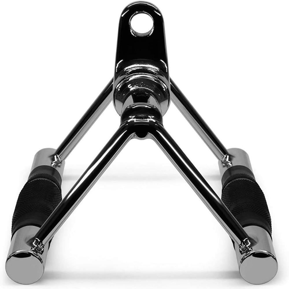 Triceps V-bar pushdown, with 360° rotation, V-shaped handle can rotate, rubber handle and 2 free quick clips