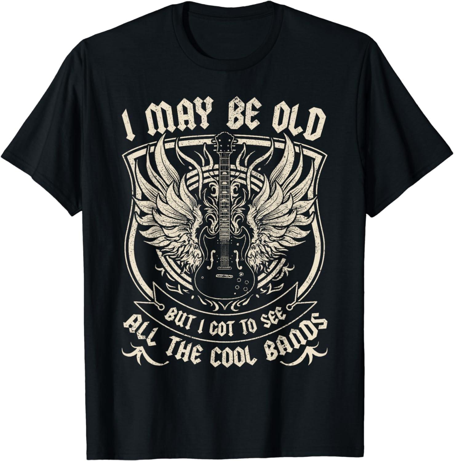 

LUjiu I May Be Old But I Got to See All The Cool Band Rock Concert T-Shirt XXXXXL чорний