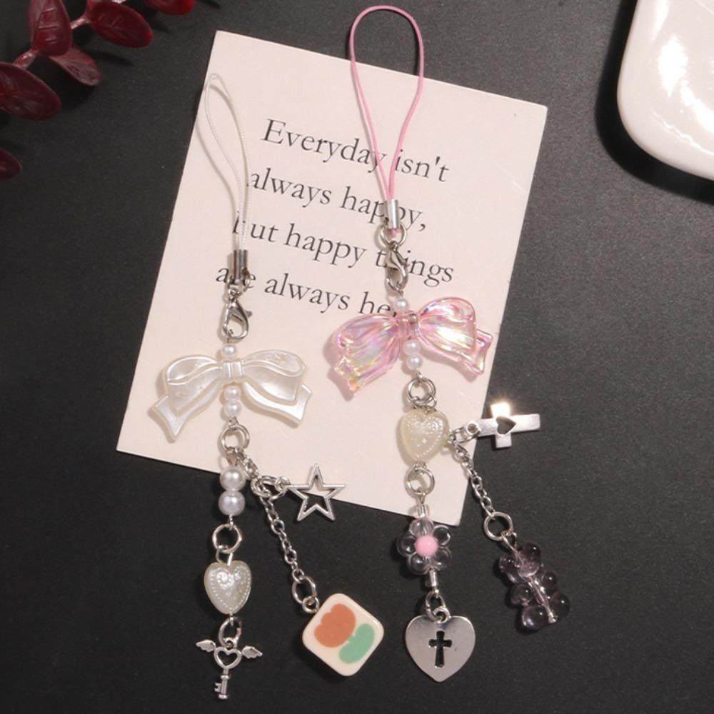 Key Cord Mobile Phone Strap Bow Mobile Lanyard Telephone Jewelry Y2K Phone Chain  Women Girls