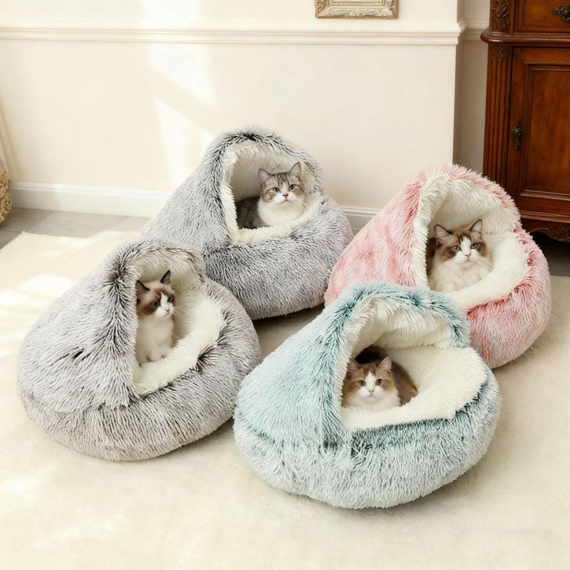 Cozy Semi-Enclosed Winter Pet Nest for Dogs & Cats