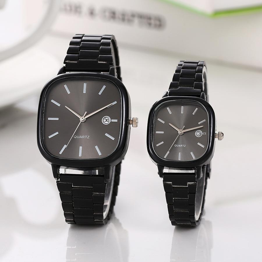 Steel Belt Watch Retro Silver Real Calendar Square Watch High-end Sense Men's and Women's Commuting Gold Brick Quartz Watch