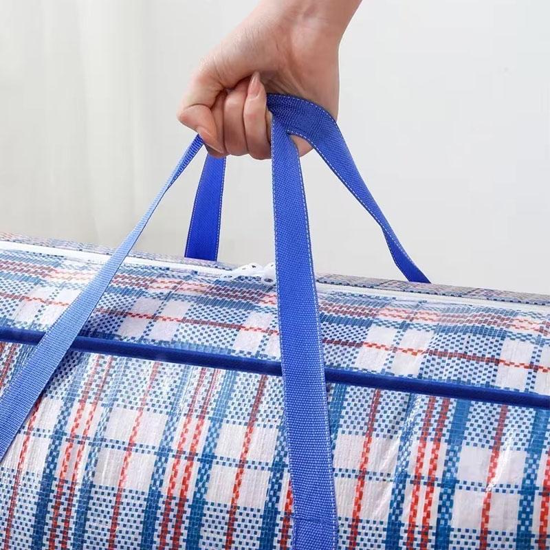 1pc Foldable Woven Storage Bag Moving House Storage Bag Large Capacity Thickened Clothes Quilt Packing Bag Portable Luggage Bag