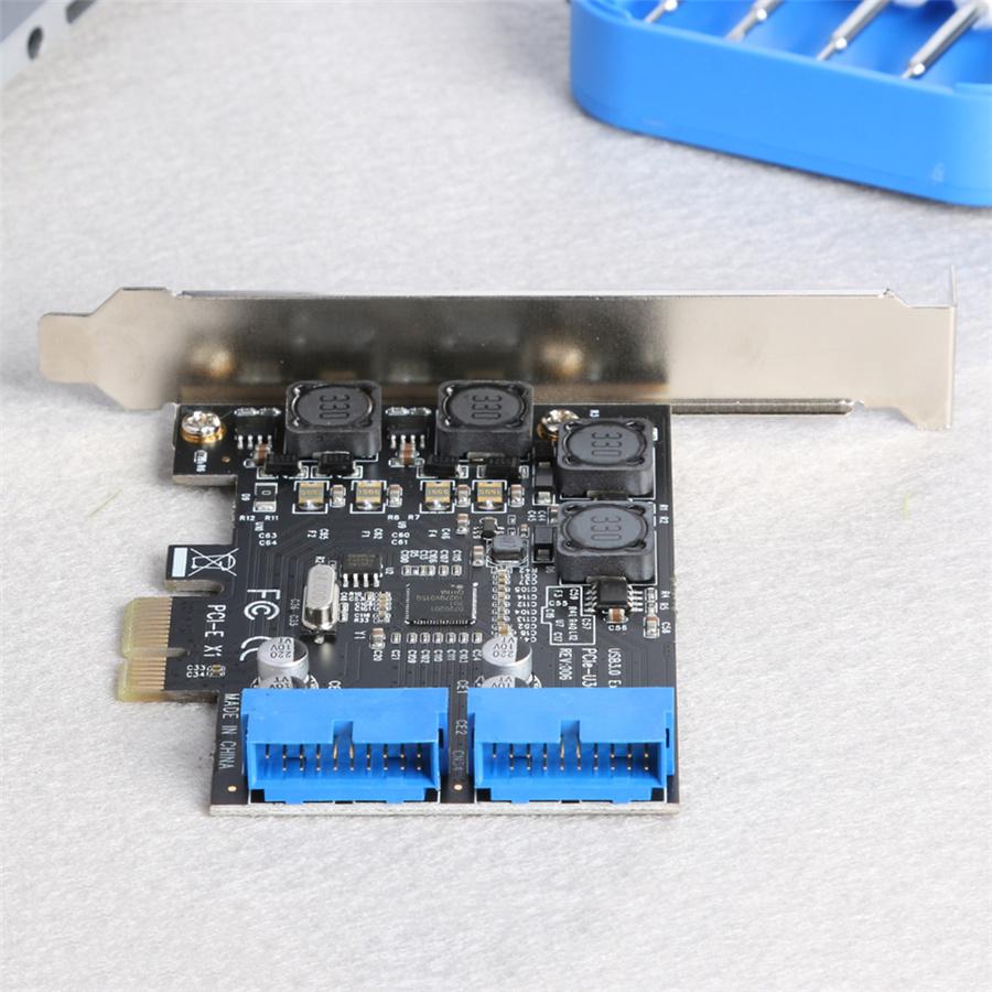 PCIE PCI Express To Dual 20 Pin USB 3.0 PCI-e X1 To 2 Ports 19pin USB 3.0 Card