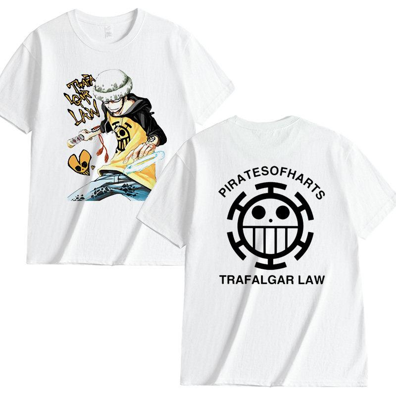 Anime Style One Piece Road Feisuolonuo Pure Cotton Printed Fashionable Unisexs and Womens Clothing New Loose Casual Tshirt