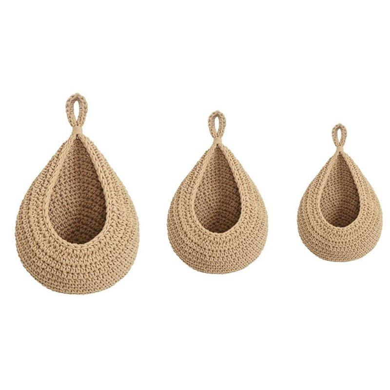 A58Z For Kitchen Garden Wall Mounted Hanging Fruit Vegetable Basket Organizer Handwoven Decoration Flower Storage Container 2100₽
