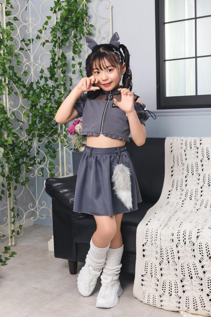 Clearstone Toxic Wolf Cosplay Costume for Gray Kids, 140cm, Girls,
