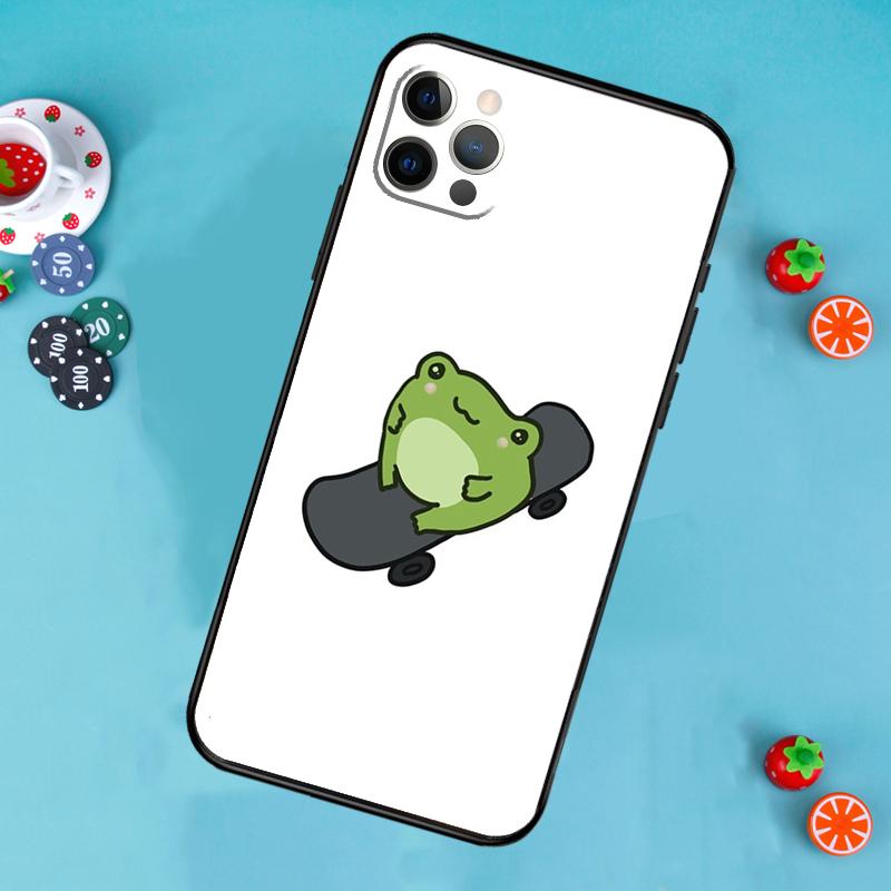 

Лягушка Скейтборд Милый Кавайный Чехол для Телефона Для iPhone 17 Air 13 16 15 11 12 14 Pro Max 13 12 mini 15 16 Plus 16e Чехол Funda iPhone 13Pro MAX