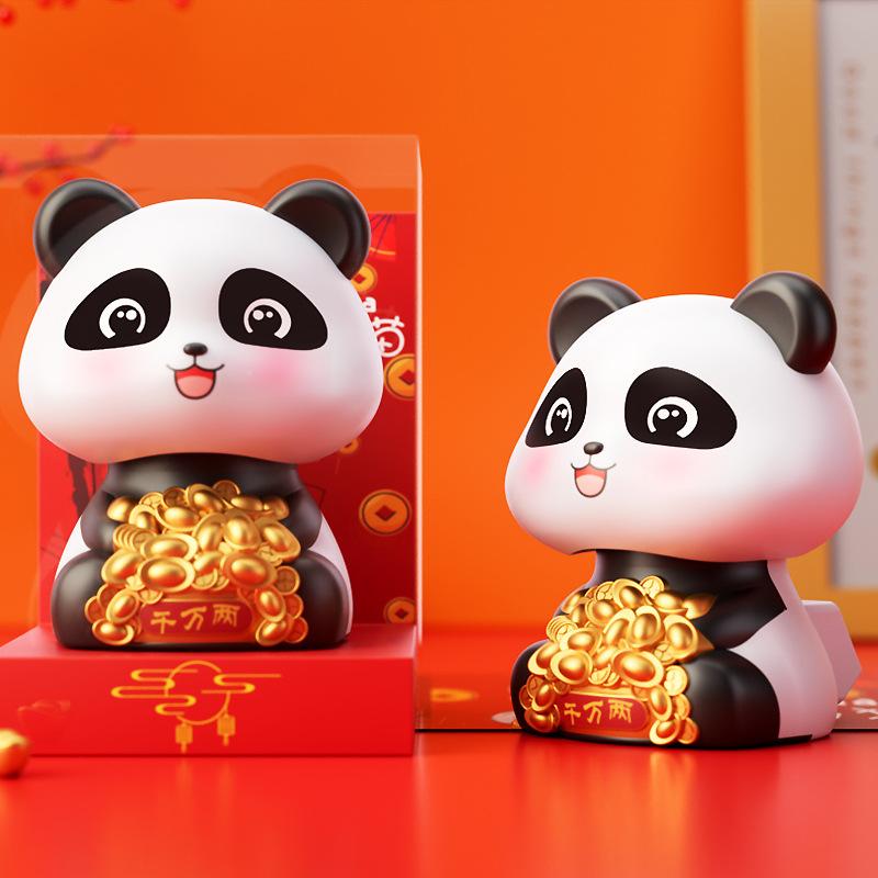 Solar Powered Panda Ornament Auto Nodding Creative Car Dashboard Ornament Home Decor