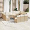 Vidaxl 14-Cz. Garden Furniture Set With Cushions, Beige, Poly Rattan