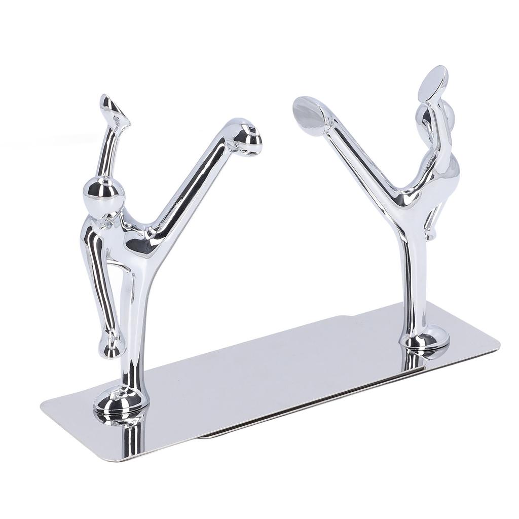 2Pcs Metal Book Ends Unique Men Design Simple Fashionable Decorative Bookends for Home Office Bar