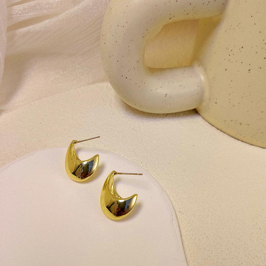 Gold Teardrop Stud Earrings: Unique High-End European and American Design