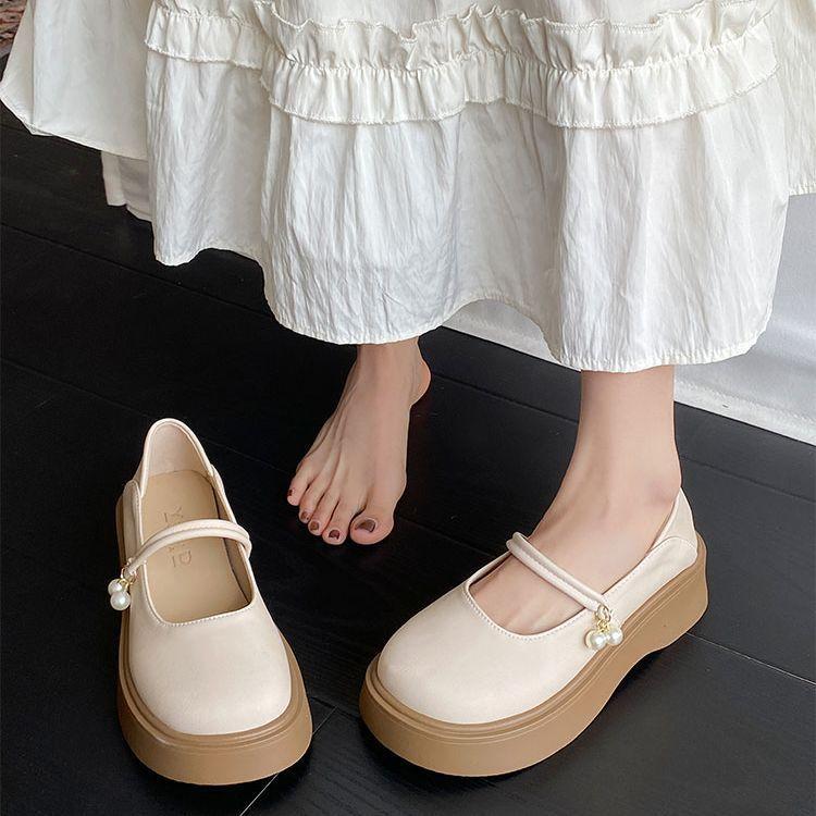 French Mary Jane shoes women's new spring explosion in 2025 with skirts, small leather shoes, fairy style platform women's single shoes