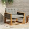 Outdoor Sofa Set Solid Acacia Wood and Textilene Natural
