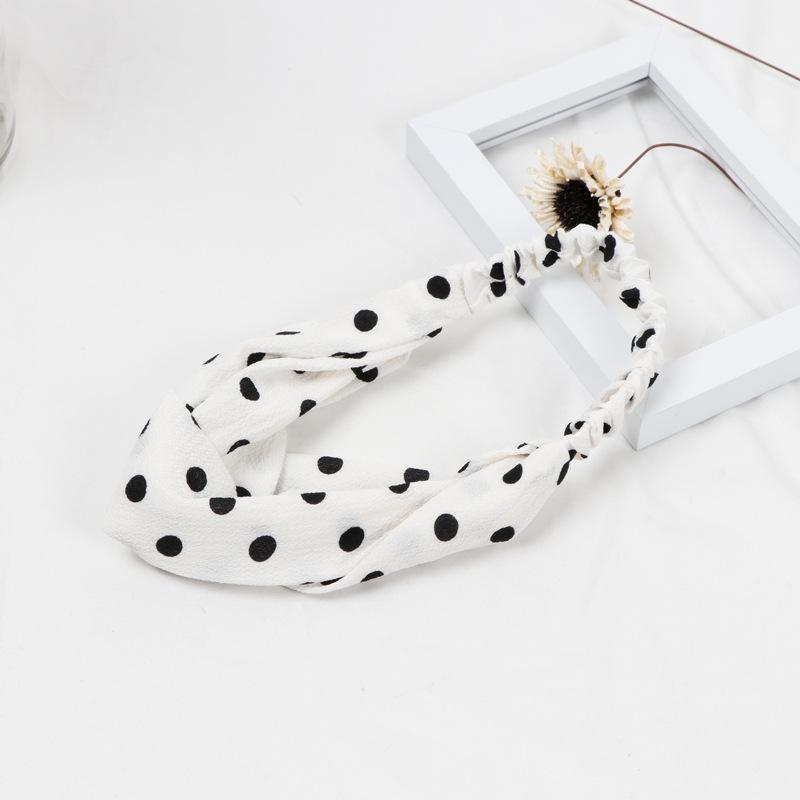 Korean New Wave Point Hair Bands Fashion Wild Cross Turban Elastic Sports Wash Face Makeup Yoga Woman Headbands Hair Accessories