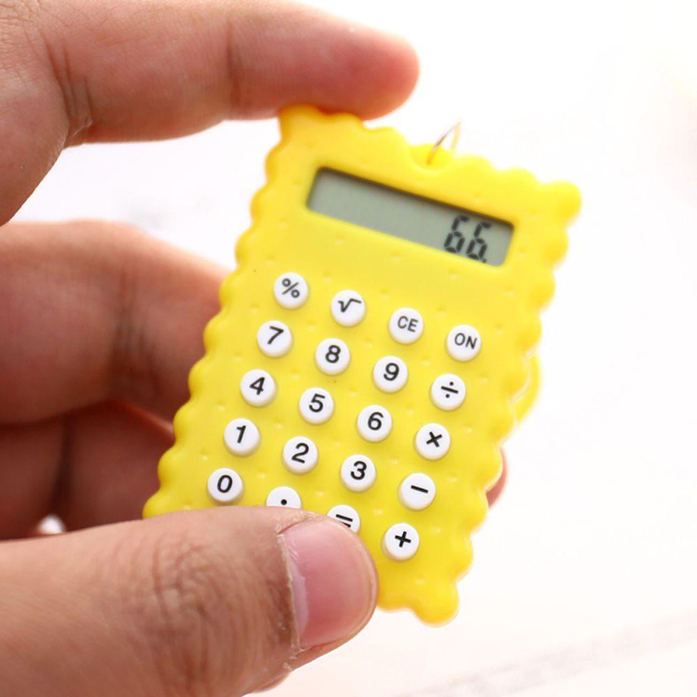 Battery Student Biscuit Shaped Calculator Calculator Keyring Electronic Calculator Stationery