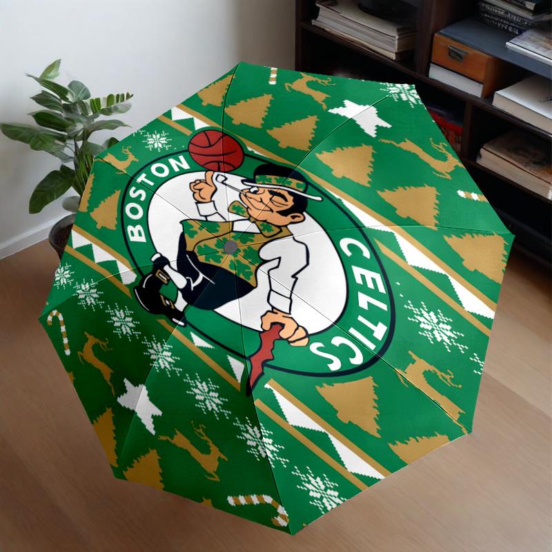 Celtics Logo Umbrella 8-Frame for Travel, Camping, Casual Lightweight Portable Umbrella, Essential for Every Family Holidays Gift