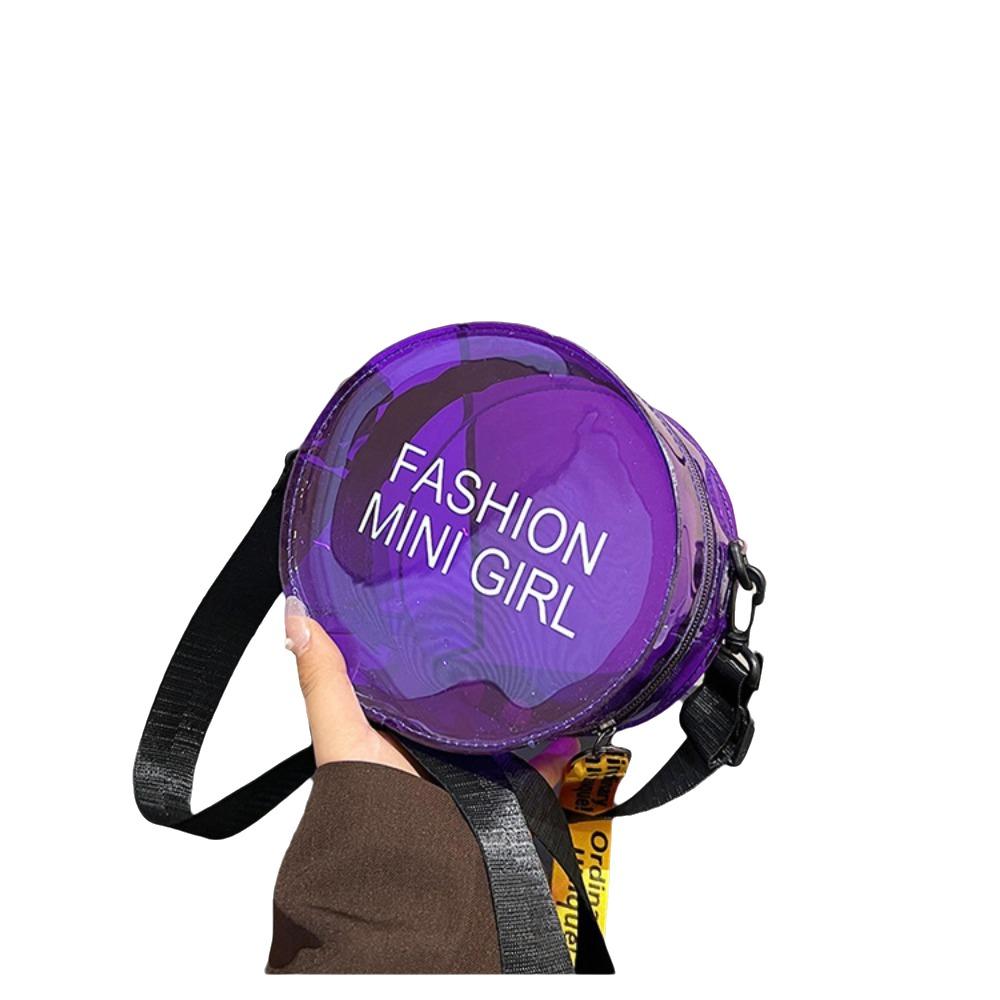 

The Water-Sprinkling Festival Jelly Letter Crossbody Bag PVC Vacation Beach Bag Girls фіолетовий