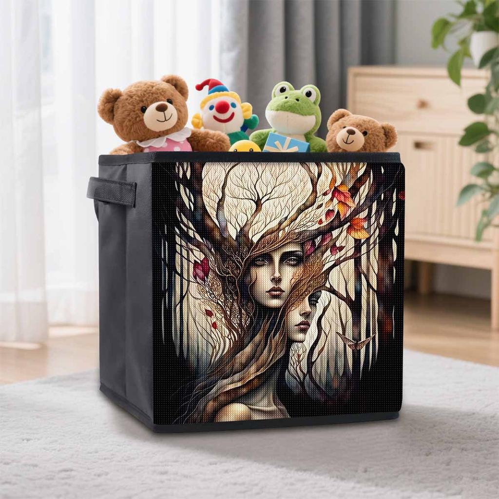 A Sad Face 5D Diamond Painting Storage Basket Full Round Drill Mosaic Diamond Embroidery Cross Stitch Kits Home Decor Home Decor